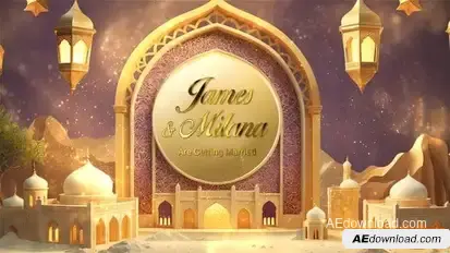 Videohive Royal Muslim Wedding Invitation Card Openers template preview