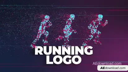 Running Sport Logo With Particles Logo Stings template preview