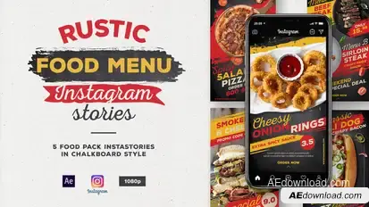 Rustic Food Menu Instagram Stories Product Promo template preview