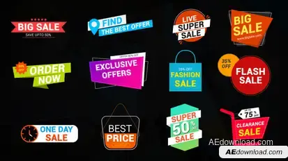 Sale Badges & Labels Pack Titles template preview