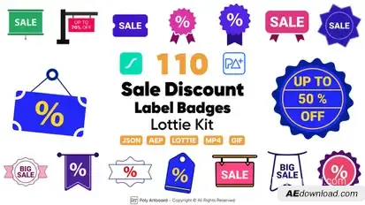 Sale Discount Label Lottie Badges Product Promo template preview