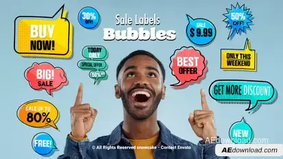 Sale Labels Bubbles Titles template preview