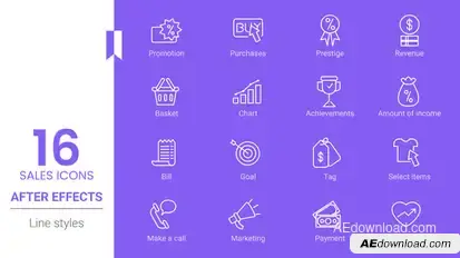 Sale Line Icons Pack Titles template preview