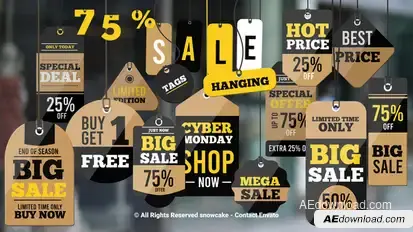 Sale Tags Hanging Elements template preview