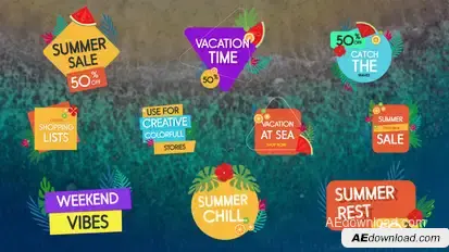 Sales Flower Titles for After Effects Elements template preview