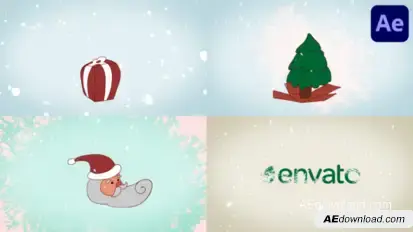 Santa Morphing Logo for After Effect Logo Stings template preview