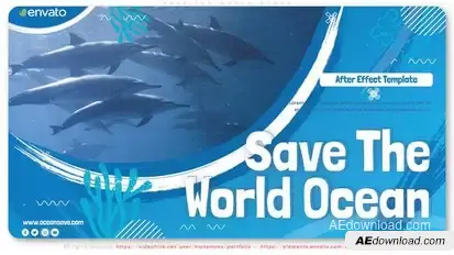 Save the World Ocean Video Displays template preview
