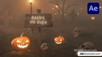 Scary Halloween 3D Logo Intro Openers template preview