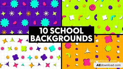 School Backgrounds Elements template preview