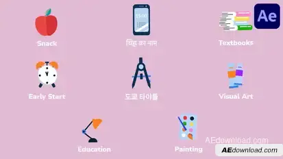 School Education Icons And Titles for After Effects Titles template preview