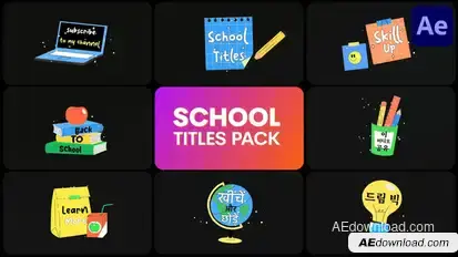 School Titles Pack for After Effects Titles template preview