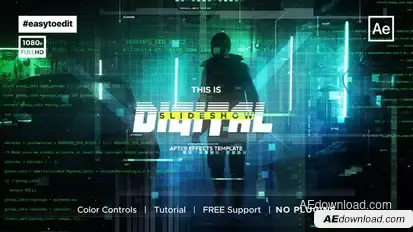 Sci-Fi Digital Slideshow Video Displays template preview