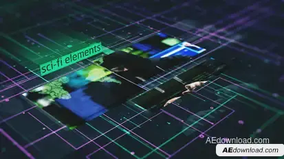 Sci-Fi Elements Slideshow Video Displays template preview