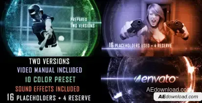 Sci-Fi Glitch Trailer (2 in 1) Video Displays template preview