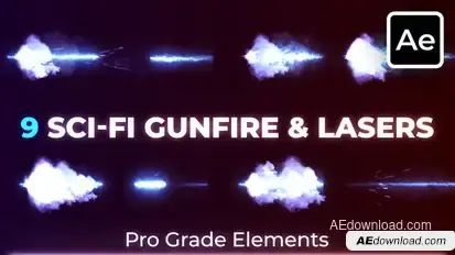 Sci-fi Gunfire & Laser Muzzle Flashes Elements template preview