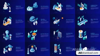 Science And Technology Isometric Concepts Elements template preview