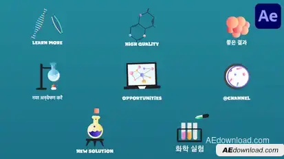 Science Chemistry Icons And Titles for After Effects Titles template preview