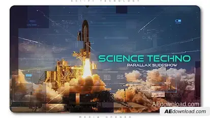 Science Techno Parallax Slideshow Openers template preview