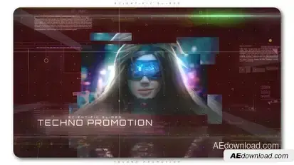 Scientific Slides Techno Promotion Video Displays template preview