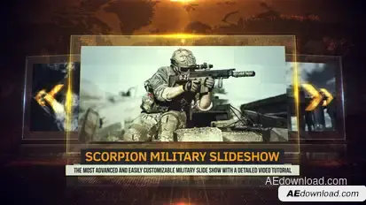Scorpion Military Slideshow Video Displays template preview