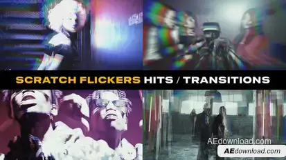 Scratch Flickers Hits and Transitions | After Effects Elements template preview