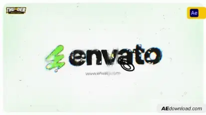Scribble Glitch Intro Logo Stings template preview