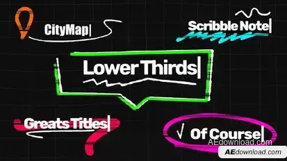 Scribble Lower Thirds Titles template preview