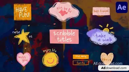 Scribble Lyric Titles for After Effects Titles template preview