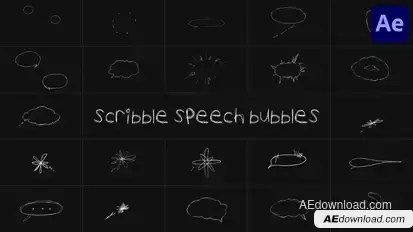 Scribble Speech Bubbles for After Effects Elements template preview