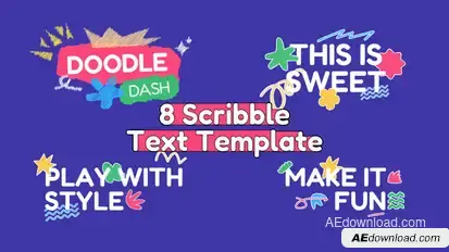 Scribble Text Animation Titles template preview