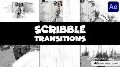 Scribble Transitions | After Effects Elements template preview