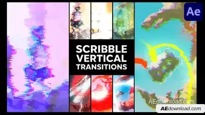 Scribble Vertical Transitions | After Effects Elements template preview