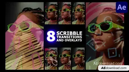 Scribble Vertical Transitions And Overlays | After Effects Elements template preview