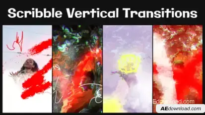 Scribble Vertical Transitions for After Effects Elements template preview