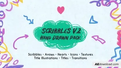Scribbles v.2. Hand Drawn Pack Titles template preview
