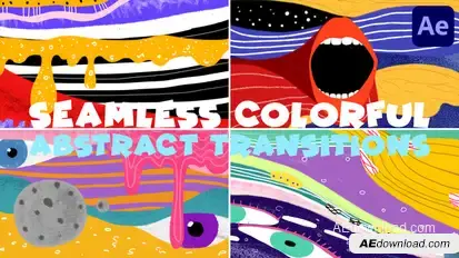 Seamless Colorful Abstract Transitions | After Effects Elements template preview