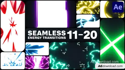 Seamless Energy Transitions for After Effects Elements template preview