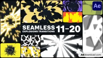 Seamless Explosions Transitions for After Effects Elements template preview