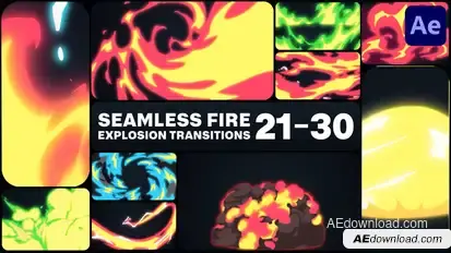 Seamless Fire Explosion Transitions for After Effects Elements template preview
