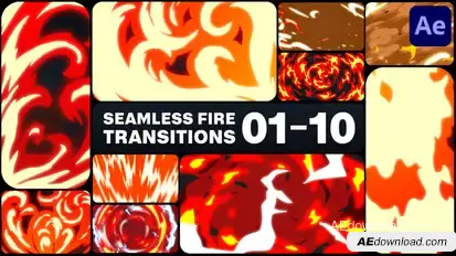 Seamless Fire Transitions for After Effects Elements template preview