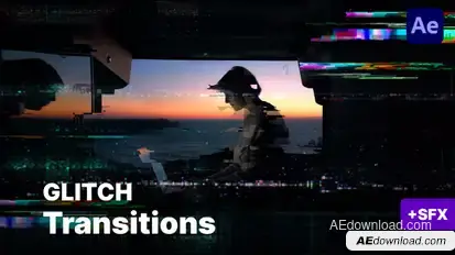 Seamless Glitch Transitions Elements template preview