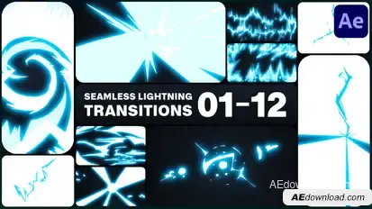 Seamless Lightning Transitions for After Effects Elements template preview