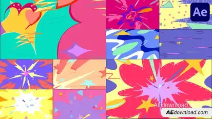 Seamless Multicolor Transitions for After Effects Elements template preview