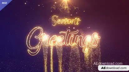 Seasons Greetings Line Gold Logo Stings template preview