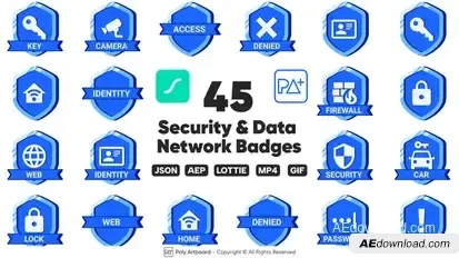 Security & Data & Network Badges Elements template preview