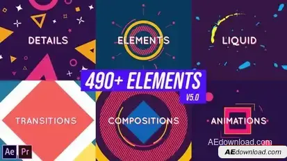 Shape and Motion Animated Elements Pack Openers template preview
