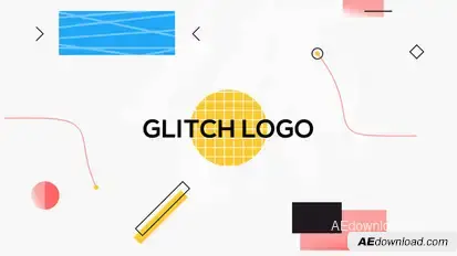 Shape Glitch Logo Reveal Logo Stings template preview