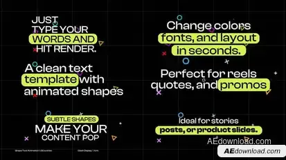 Shape Text Animation  AE Titles template preview