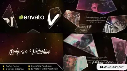 Shatter Glass Slideshow Video Displays template preview