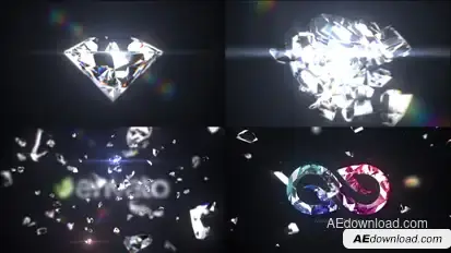 Shattered Diamond Logo Text Reveal Logo Stings template preview